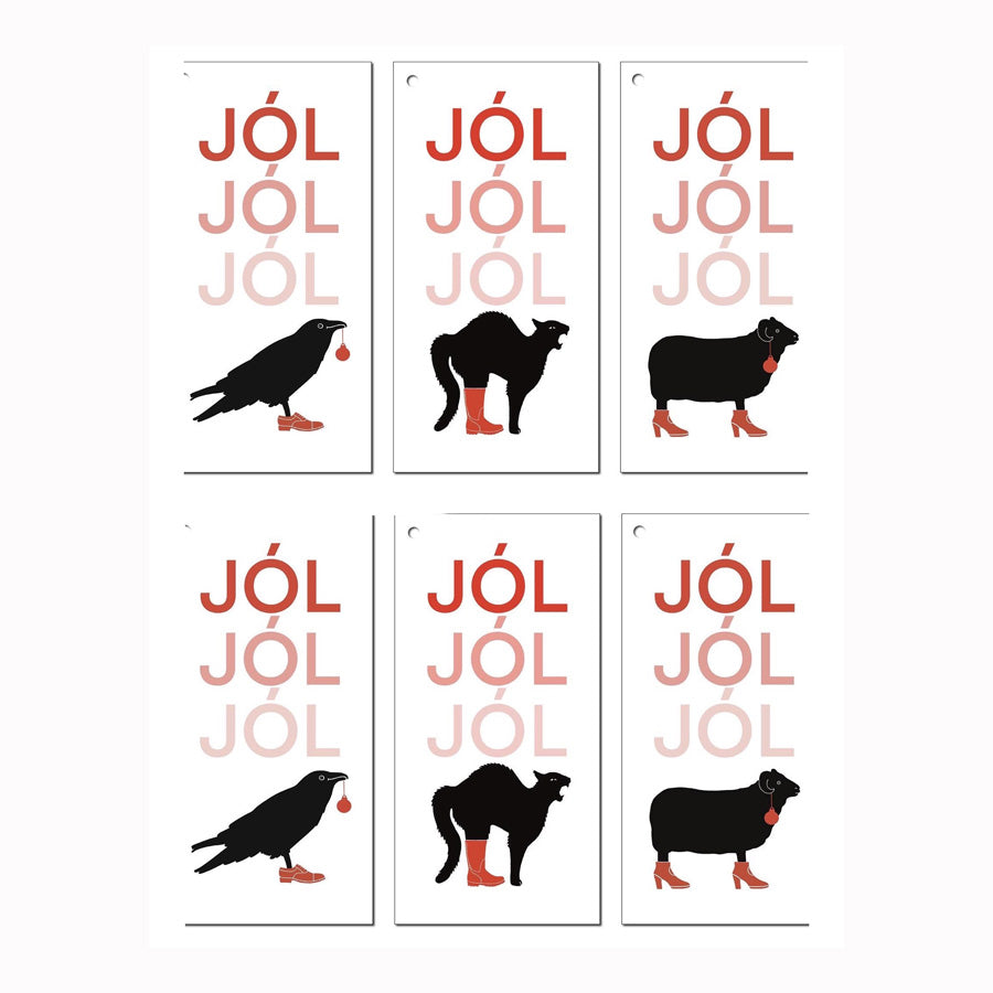 Jólamerkimiðar, 6 stk.