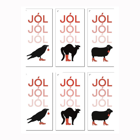 Jólamerkimiðar, 6 stk.